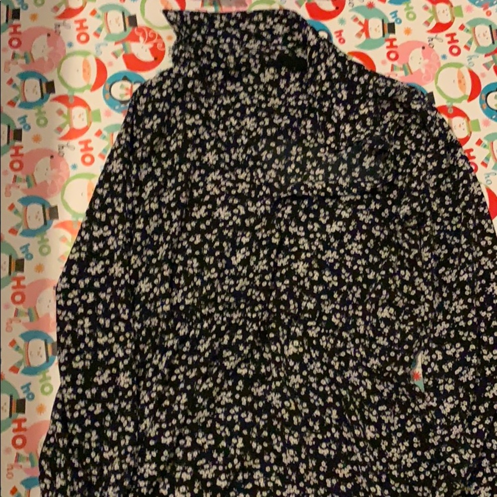 White and Black flower print dress
